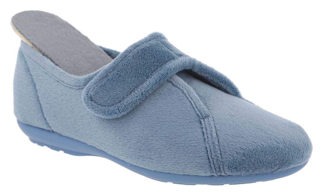 Women's Wide Fit DB Ivy Slippers in Black Velour - Image 24
