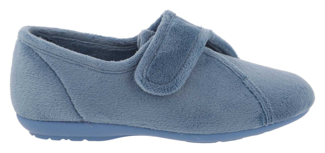 Women's Wide Fit DB Ivy Slippers in Black Velour - Image 19