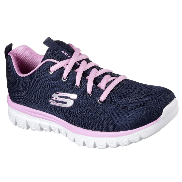 Skechers 12615 Graceful Get Connected Trainers Navy Pink-2