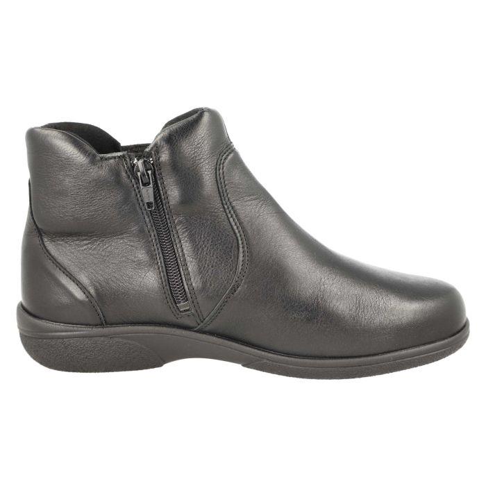 Women's Wide Fit DB Daylily Boots in Black Leather - Image 1