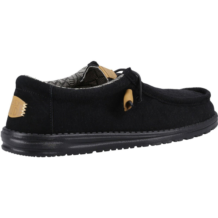 Heydude  40163 Wally Corduroy Black Extra Wide Shoes-3