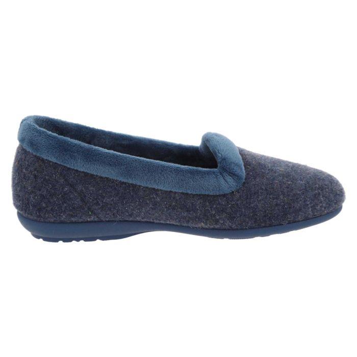 Women's Wide Fit DB Celia Slippers in Navy Felt - Image 4
