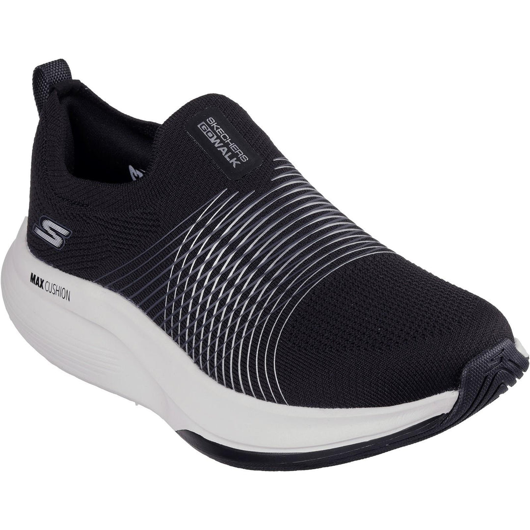 Women's Wide Fit Skechers 125052 Go Walk Max Walker Sally Trainers in Black/White - Image 3