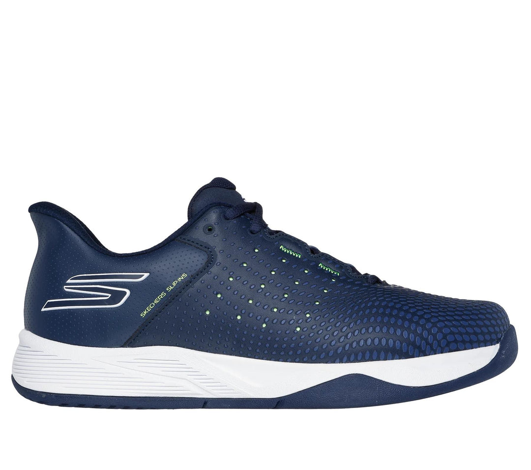 Men's Relaxed Fit Skechers 246101 Slip-ins Viper Court Reload Trainers in Navy/Yellow - Image 2