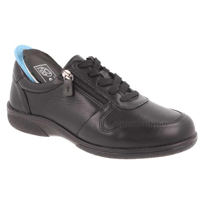 Women's Wide Fit DB Mollie Shoes in Black Leather - Image 6
