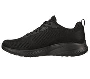 Womens Wide Fit Skechers Bobs Squad Chaos Face Off 117209 Vegan Trainers - Black