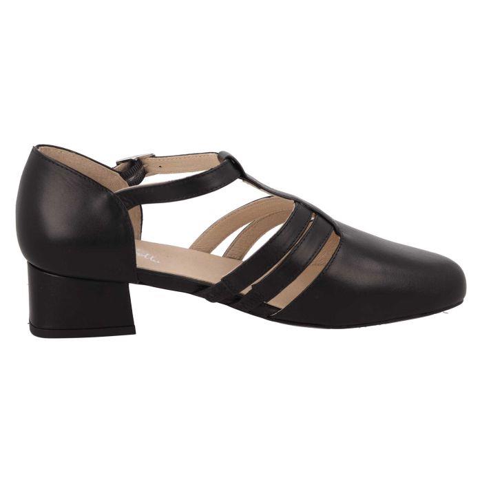 Women's Wide Fit DB Ruby Mid Heel Sandals in Black Leather - Image 4