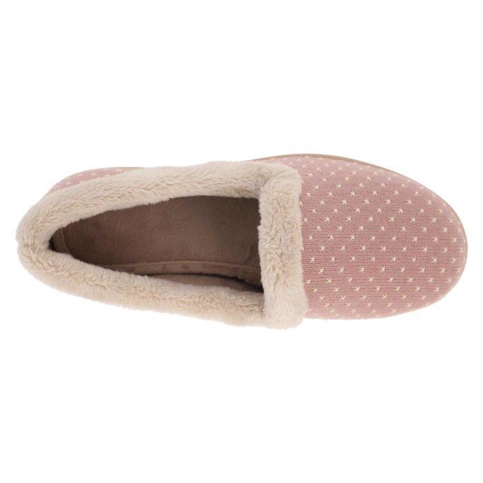 Women's Wide Fit DB Clover Slippers in Rose Star Stitched / Textile - Image 1