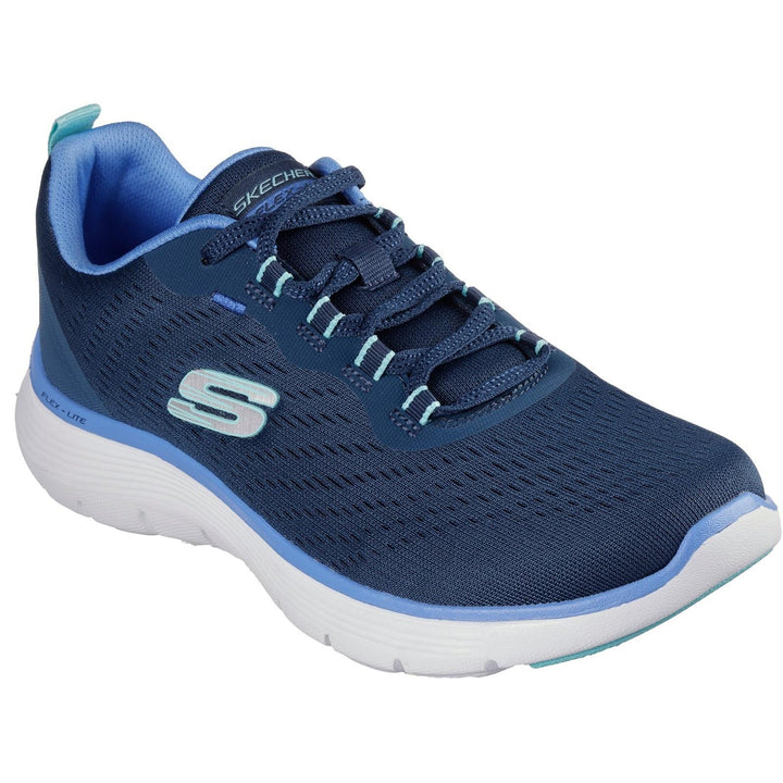Women's Wide Fit Skechers 150201 Flex Appeal 5.0 New Path Trainer in Black - Image 1