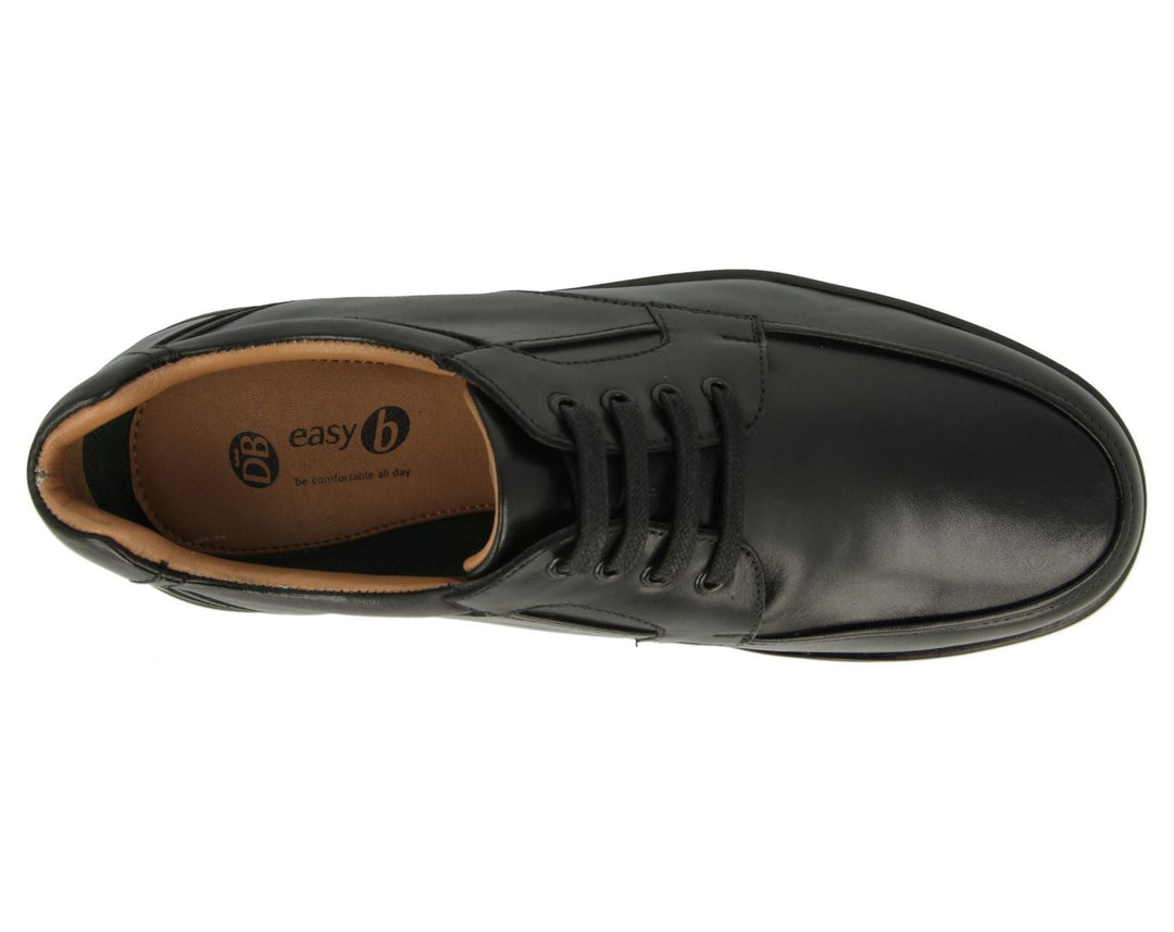 Mens Wide Fit DB Congo Shoes in Black Smooth Leather - Image 5