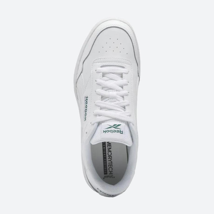 Mens Wide Fit Reebok Court Advance Trainers in White/White/Clogrn - Image 1