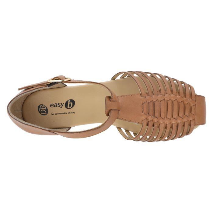 Women's Wide Fit DB Bella Sandals in Black Leather - Image 1