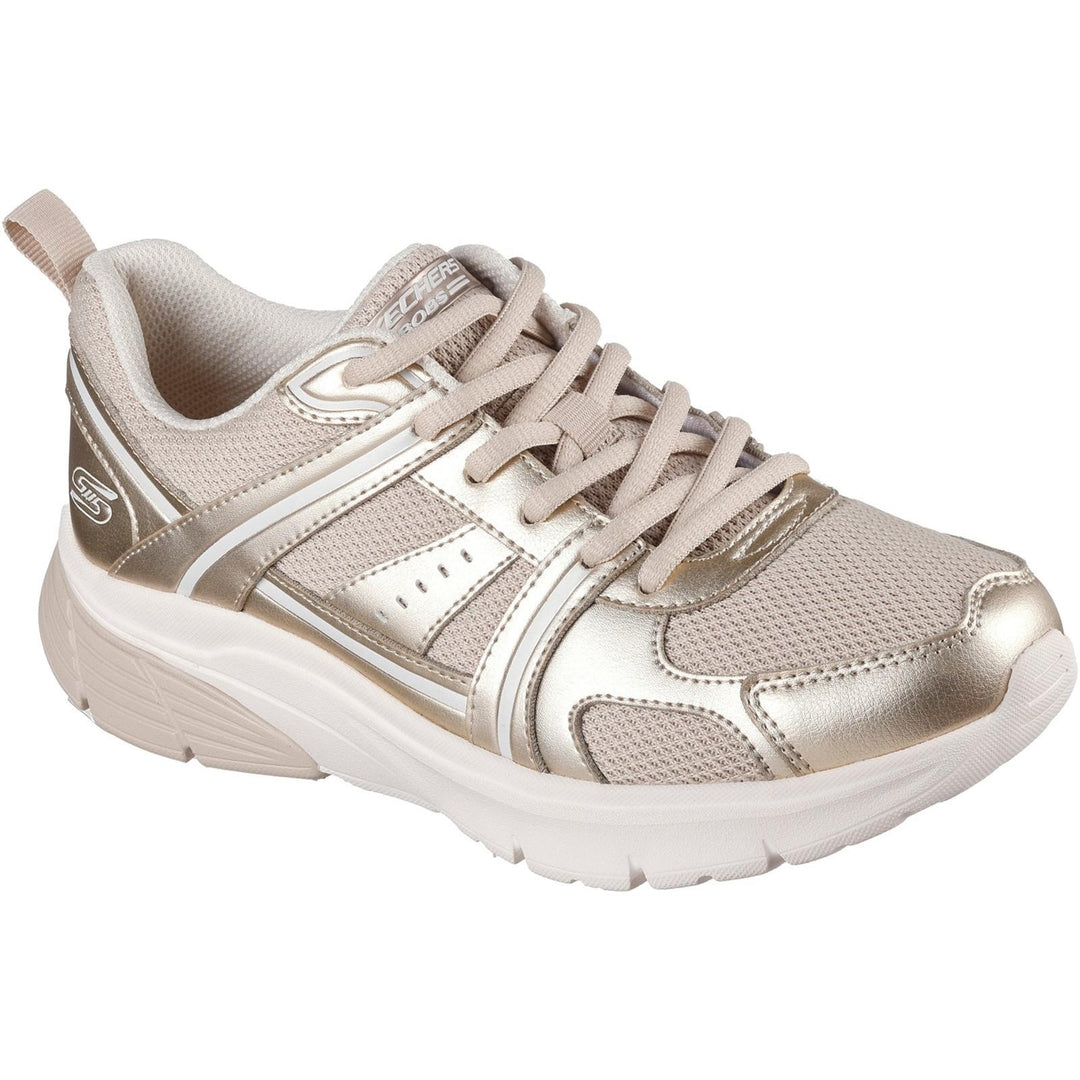 Women's Wide Fit Skechers 117770 Bobs Vamos Trainers in Gold - Image 3