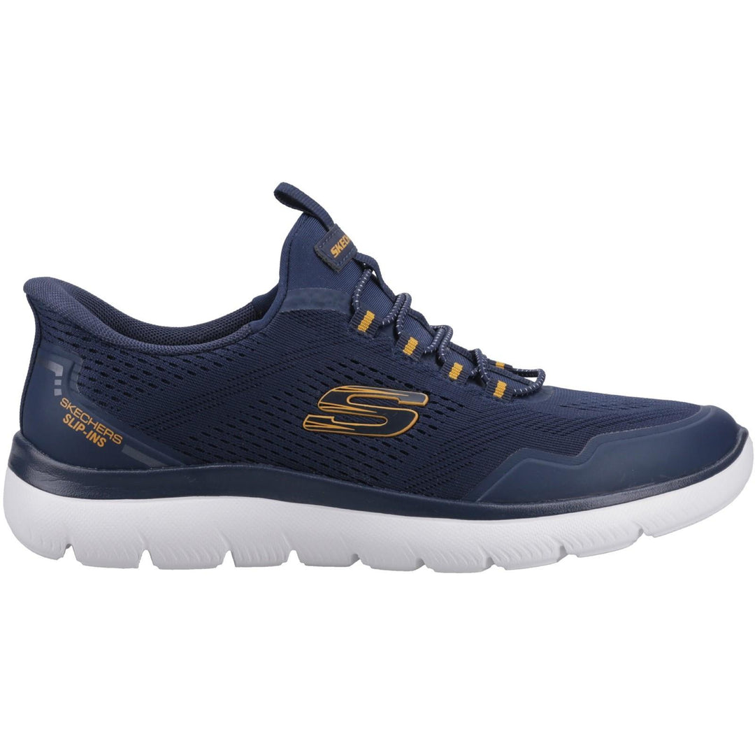 Men's Wide Fit Skechers 233045 Slip-ins Summits Top Rate Trainers in Navy/Yellow - Image 7