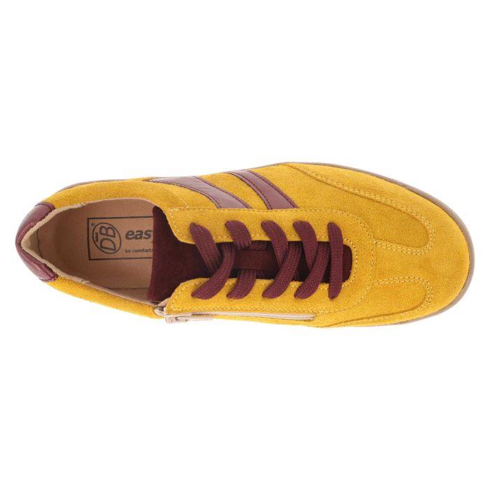 Women's Wide Fit DB Hannah Lace Up Trainers in Black Suede - Image 1