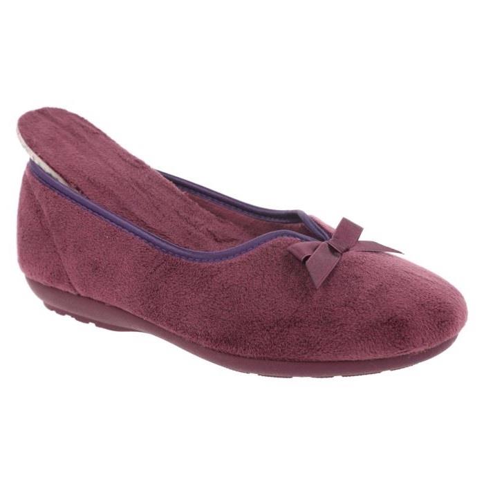 Women's Wide Fit DB Kayleigh Slippers in Mauve Velour - Image 1