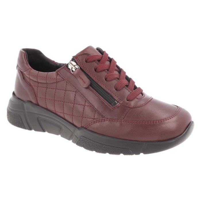 Women's Wide Fit DB Harebell Zip/Lace Shoes in Black Leather - Image 7
