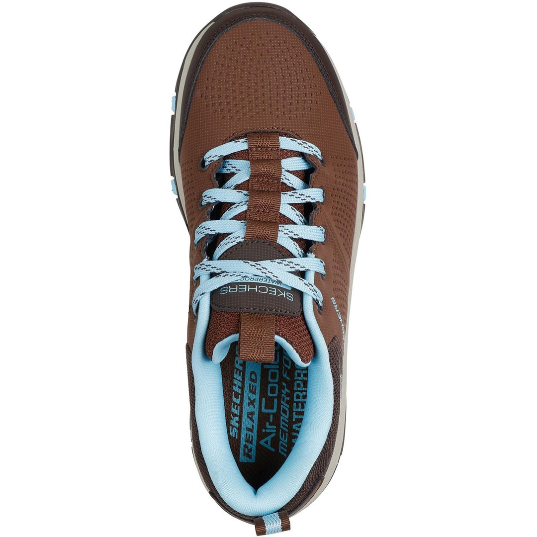 Women's Relaxed Fit Skechers 180119 Waterproof Trego Trail Destiny Trainers in Chocolate - Image 11