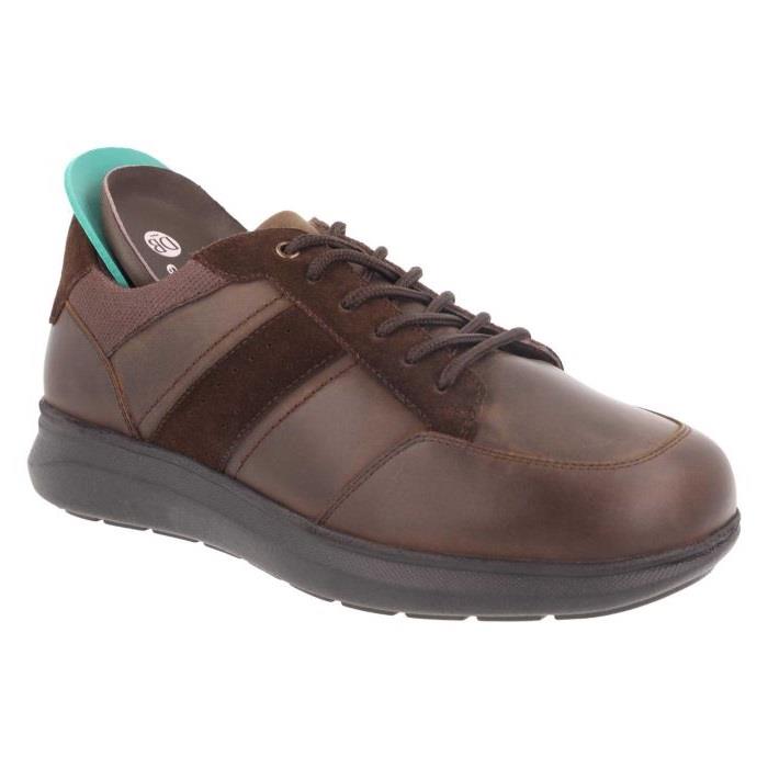 Men's Wide Fit DB Owen Lace Up Trainers in Black Leather / Black Suede - Image 1