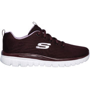 Women's Wide Fit Skechers 12615  Graceful Get Connected Sports Trainers - Wine