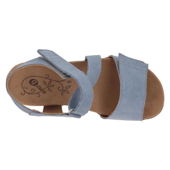 Women's Wide Fit DB Kalista Sandals in Blue Print Leather - Image 1