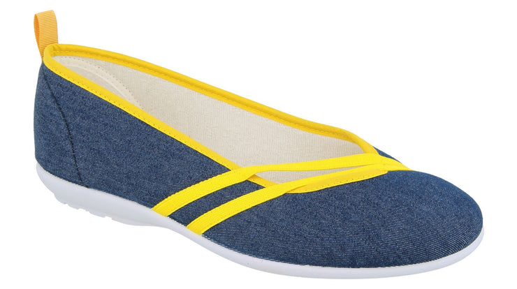 Womens Wide Fit DB Sunflower Canvas