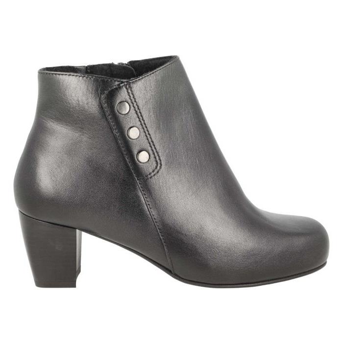 Women's Wide Fit DB Jeannie Heeled Boots in Black Nappa Leather - Image 2