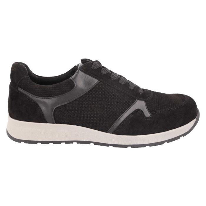 Men's Wide Fit DB Hector Trainers in Black Suede - Image 1