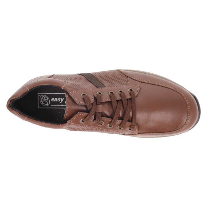 Men's Wide Fit DB Jerome Trainers in Black Leather - Image 1