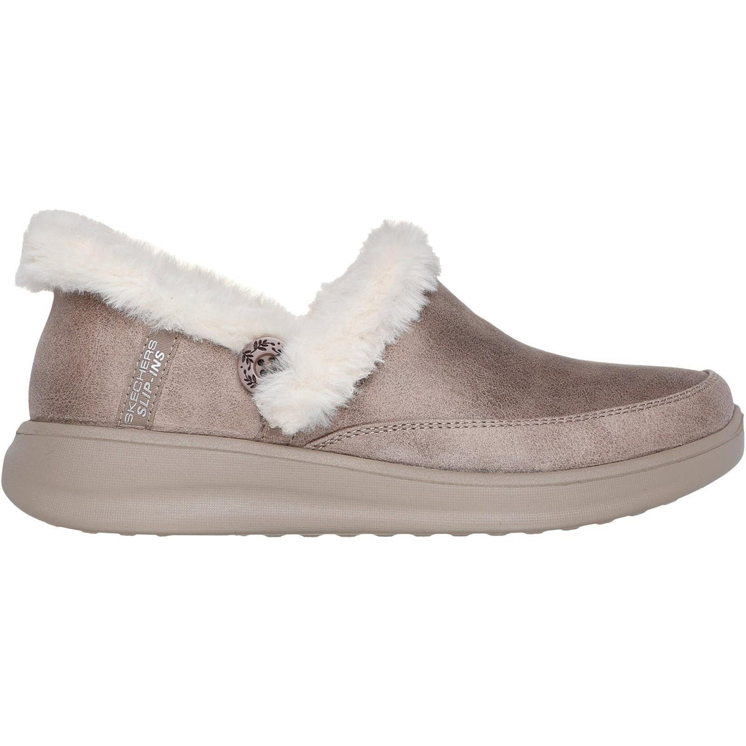 Women's Wide Fit Skechers 168114 Slip-ins Cozy Escape Slippers in Chestnut - Image 7