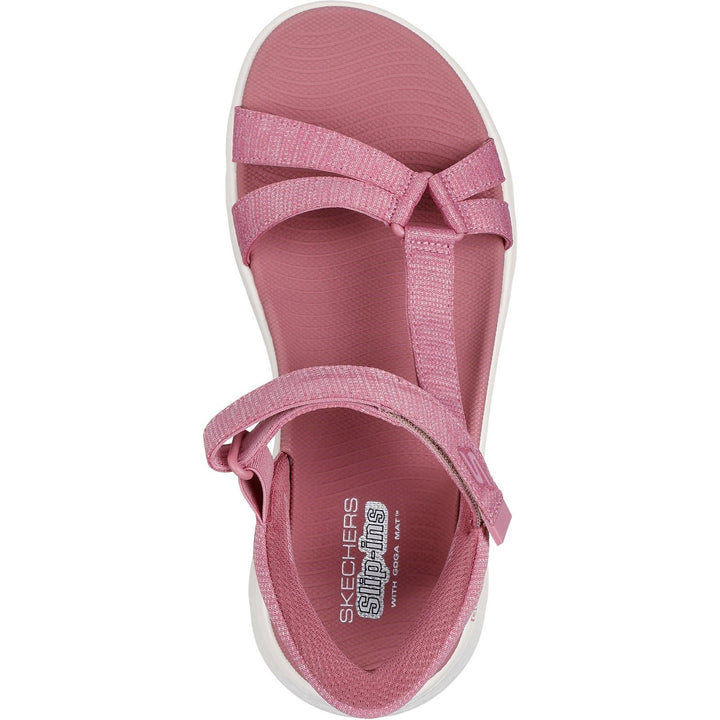 Women's Wide Fit Skechers 141481 Slip-ins Go Walk Flex Illuminate Sandals