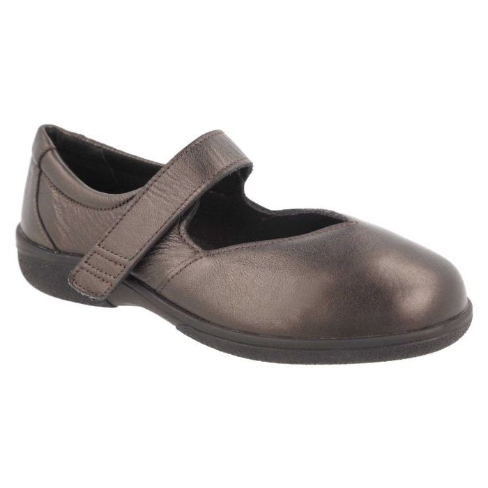 Womens Wide Fit DB Gull Shoes in Black - Image 1