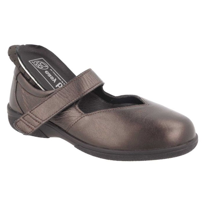 Womens Wide Fit DB Gull Shoes in Black - Image 9
