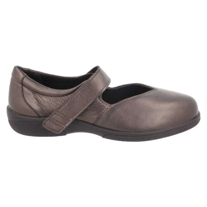 Womens Wide Fit DB Gull Shoes in Black - Image 1