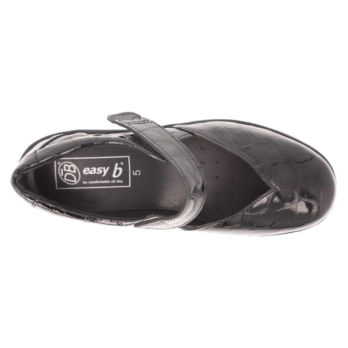 Womens Wide Fit DB Gull Shoes in Black - Image 16
