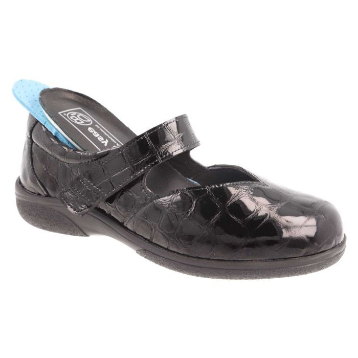 Womens Wide Fit DB Gull Shoes in Black - Image 17