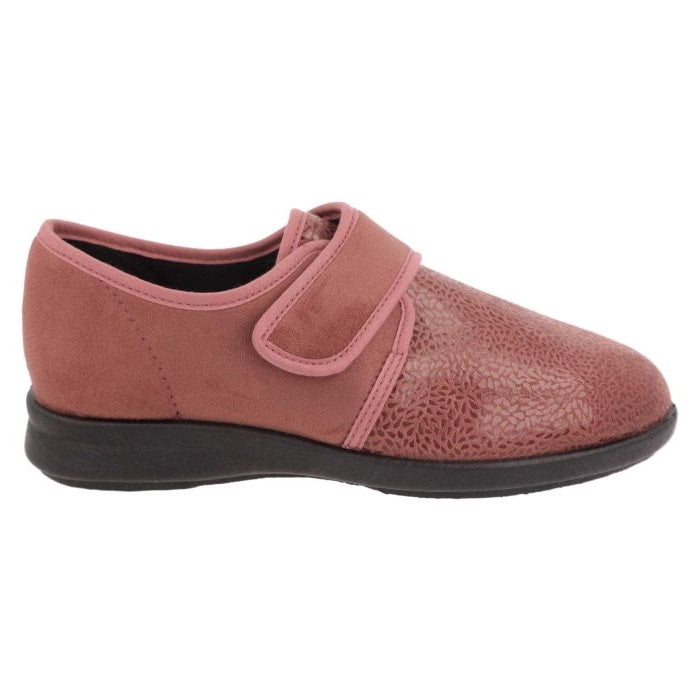 Women's Wide Fit DB Vanilla Shoes/Slipper in Black Stretch Textile - Image 1