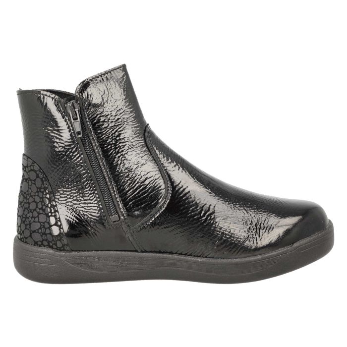 Women's Wide Fit DB Delphine Boots in Black Leather - Image 1