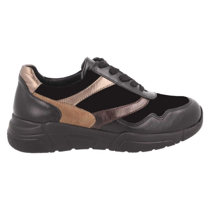 Women's Wide Fit DB Watercress Trainers in Navy Leather / Suede - Image 14