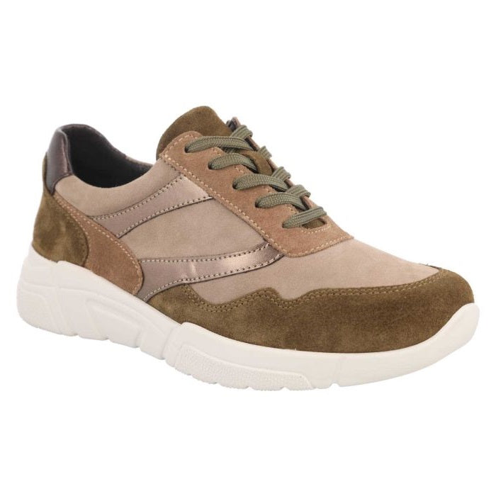 Women's Wide Fit DB Watercress Trainers in Navy Leather / Suede - Image 20