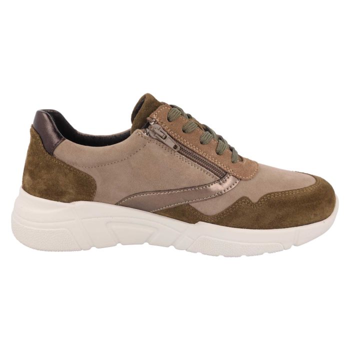 Women's Wide Fit DB Watercress Trainers in Navy Leather / Suede - Image 1
