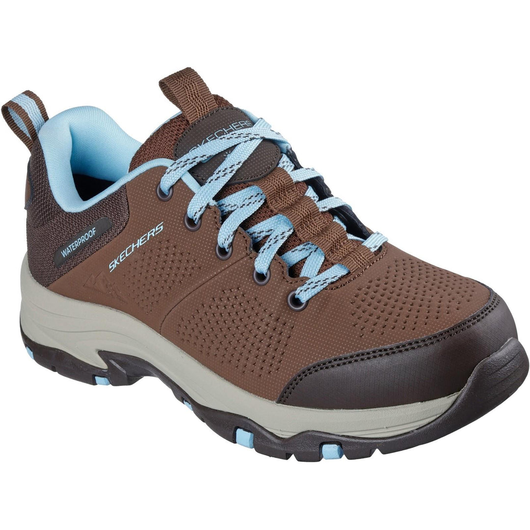 Women's Relaxed Fit Skechers 180119 Waterproof Trego Trail Destiny Trainers in Chocolate - Image 9