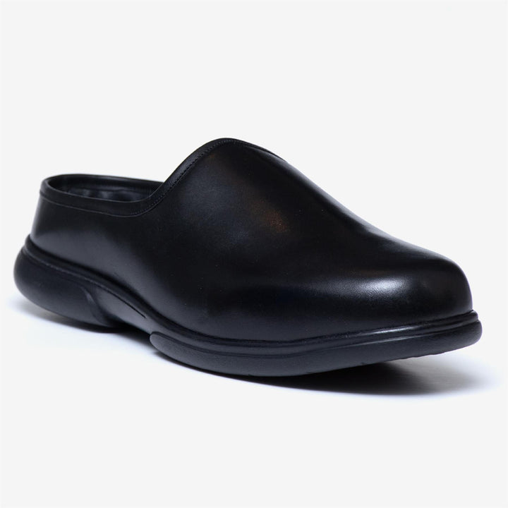 Men's Wide Fit Tredd Well Taylor Mule Slippers in Black - Image 1