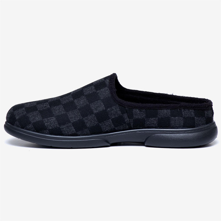 Men's Wide Fit Tredd Well Clarkson Mule Slippers in Black - Image 1