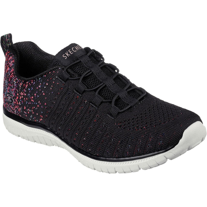 Women's Wide Fit Skechers 104411 Virtue Slip On Shoes in Black/Pink - Image 1