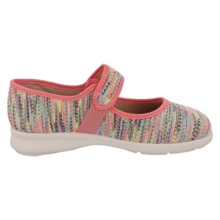 Women's Wide Fit DB Paloma Canvas Shoes in Blue / Multi Stretch - Image 1