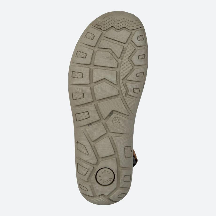 Mens Wide Fit Roamers M 428BX Sandals in Brown Leather - Image 2