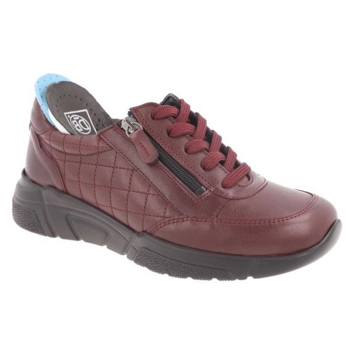 Women's Wide Fit DB Harebell Zip/Lace Shoes in Black Leather - Image 1