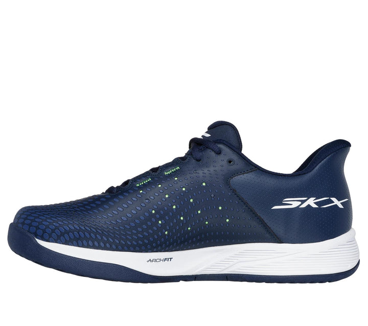 Men's Relaxed Fit Skechers 246101 Slip-ins Viper Court Reload Trainers in Navy/Yellow - Image 1