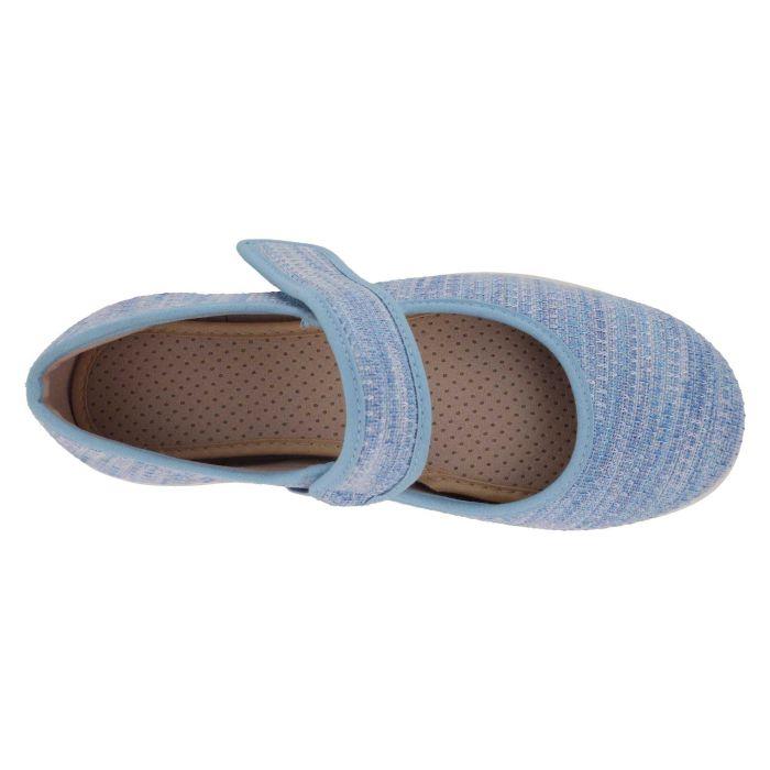 Women's Wide Fit DB Paloma Canvas Shoes in Blue / Multi Stretch - Image 1
